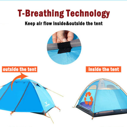 2 Person Portable Outdoor Lightweight Cycling Hiking Backpacking Camping Waterproof Tent - Blue