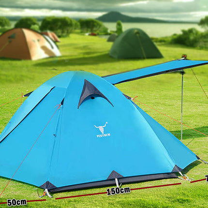 2 Person Portable Outdoor Lightweight Cycling Hiking Backpacking Camping Waterproof Tent - Blue