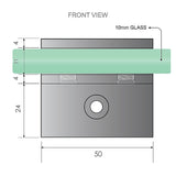 90cm Wall to Wall Frameless Shower Screen with White Brackets and SS Hinges, Round Handle