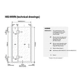 120cm Wall to Wall Frameless Shower Screen with White Brackets and SS Hinges, Round Handle
