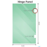 120cm Wall to Wall Frameless Shower Screen with White Brackets and SS Hinges, Round Handle