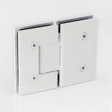 120cm Wall to Wall Frameless Shower Screen with White Brackets and SS Hinges, Round Handle