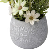 Artificial Lavender & Daisy Bunch in Grey Pot 22cm