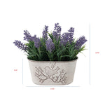 Artificial Lavender Plant in Oval Pot w Bird 22cm