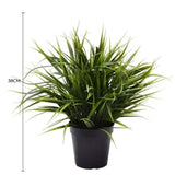 Artificial Ornamental Potted Dense Green Grass UV Resistant 38cm