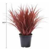 Artificial Ornamental Potted Dense Burgundy Grass UV Resistant 38cm