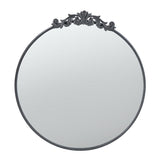 Baroque Black Round Wall Mirror 100x98cm