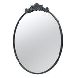 Baroque Black Round Wall Mirror 100x98cm