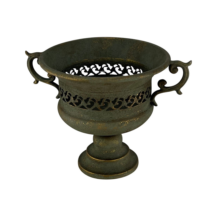 Aged French-Style Urn w/ Handles 32x24cm