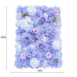 Artificial Flower Wall Backdrop Panel 40cm x 60cm Mixed Lilac Flowers