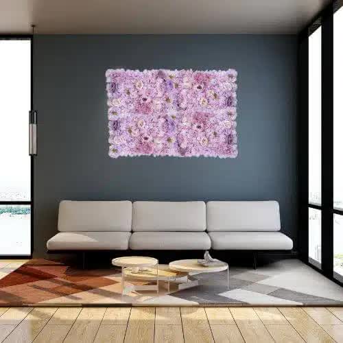 Artificial Flower Wall Backdrop Panel 40cm x 60cm Faux Pink Flowers