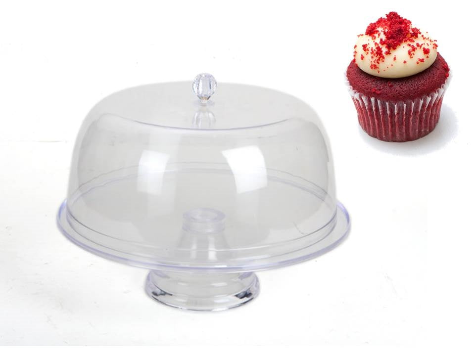 Acrylic Cake Stand w Lid Cover 34cm