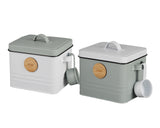 Set 2 Metal Kitchen And Laundry Storage Tin 23cm.