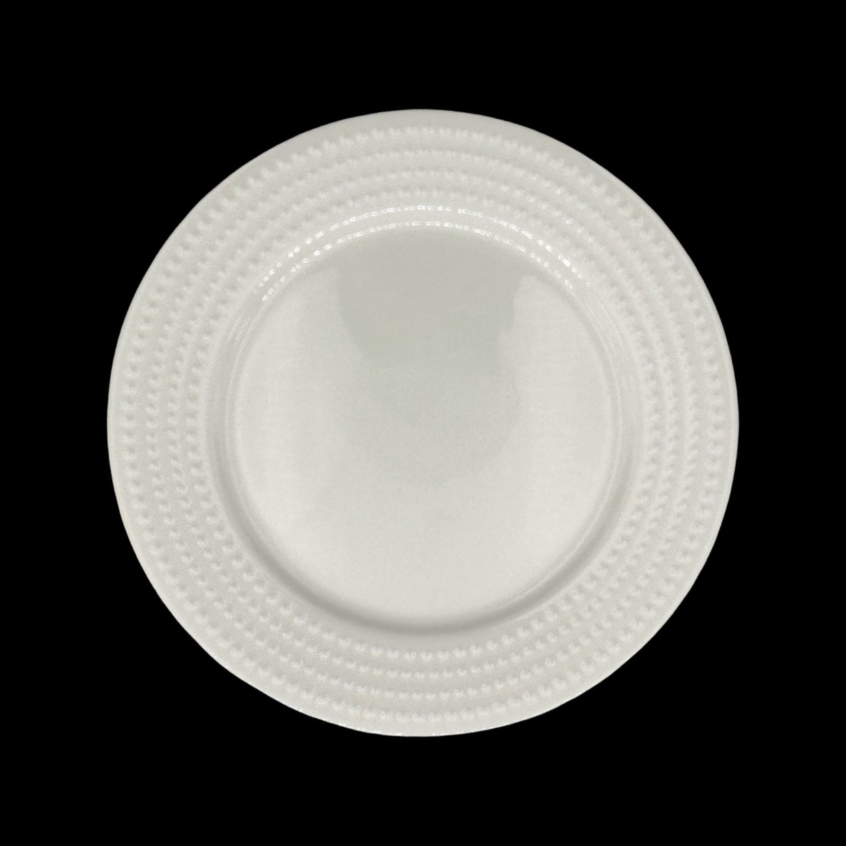 bulk 24 White Bone China Embossed Pearls Plate 23x2cm