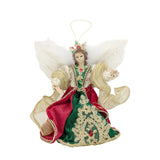 Bulk 6 Xmas Red Velvet Hanging Angel 20cm
