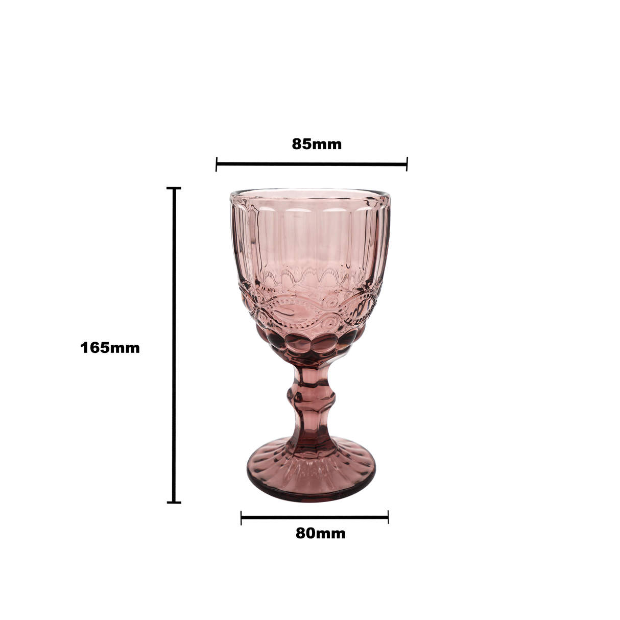 Faubourg Embossed Wine Glass - 310ml purple