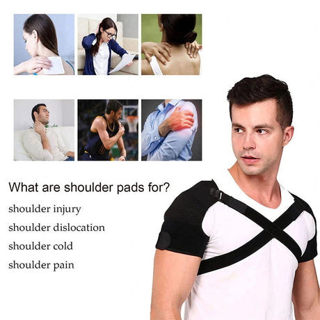 Nneoba Double Shoulder Brace Wrap Neoprene Compression Sleeve.