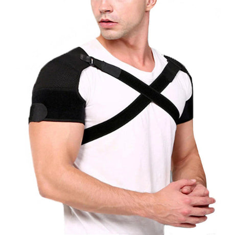 Nneoba Double Shoulder Brace Wrap Neoprene Compression Sleeve.