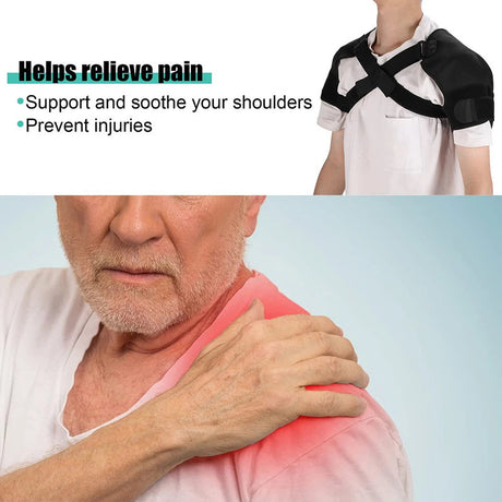 Nneoba Double Shoulder Brace Wrap Neoprene Compression Sleeve.