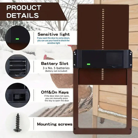 NNETM Light-Sensitive automatic coop, waterproof.