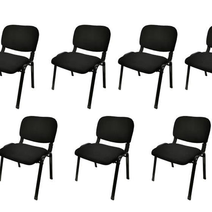 NNECN Stackable & Linkable Office Conference Visitor Community  Chairs (Set of 7-Black)