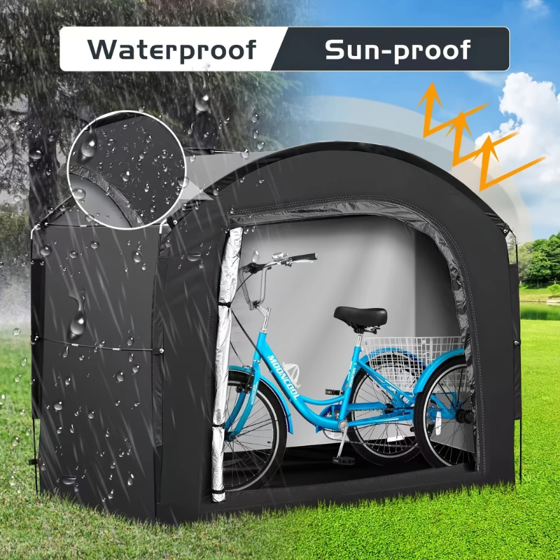 Waterproof tent cover, assembles without tools.