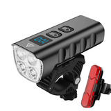 Black rechargeable bike light, waterproof.