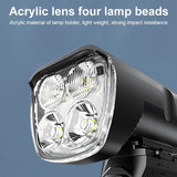 Black rechargeable bike light, waterproof.