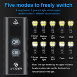 Black rechargeable bike light, waterproof.