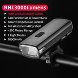 3000 Lumen Rechargeable Bike Light Black
