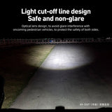 Black rechargeable bike light, waterproof.