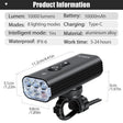 Black bicycle parts, rechargeable, waterproof.