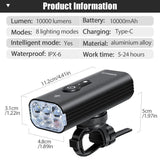 Black bicycle parts, rechargeable, waterproof.