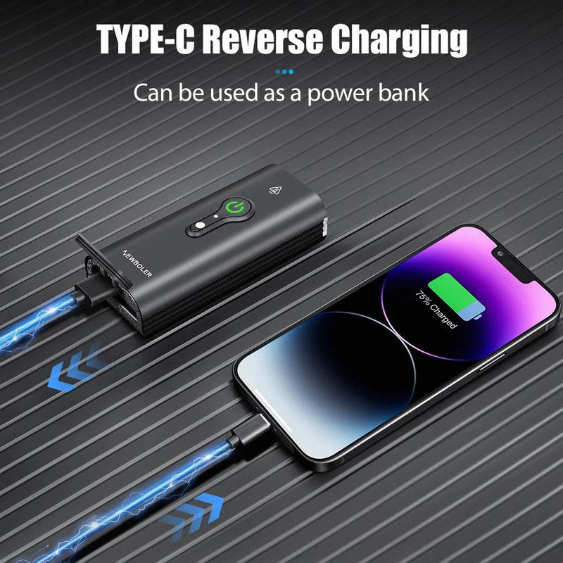 Black bicycle parts, rechargeable, waterproof.