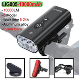 Black bicycle parts, rechargeable, waterproof.