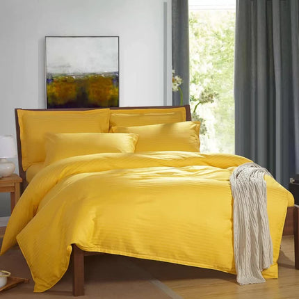 100% cotton Premium Doona Duvet Quilt Cover Set with Soft Pillowcases - yellow-Double