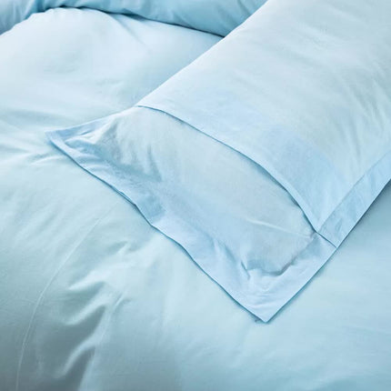 100% cotton Premium Doona Duvet Quilt Cover Set with Soft Pillowcases - Aqua-King