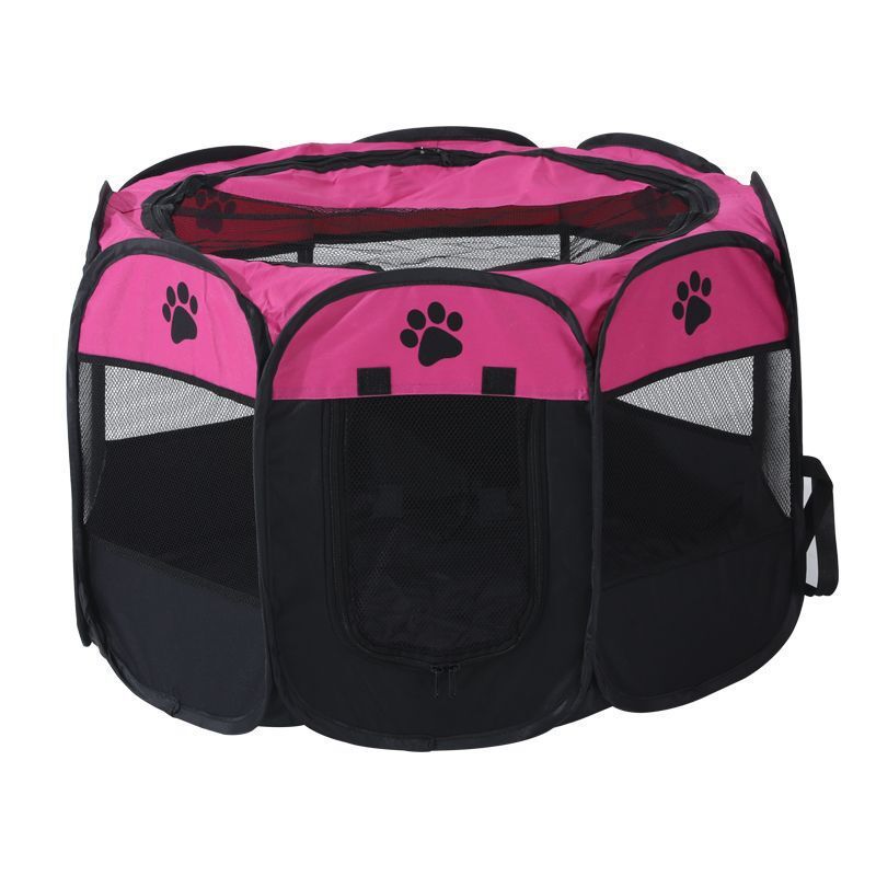Portable Pet Playpen with Oxford Cloth, Foldable Octagon Dog & Cat Tent, Indoor & Outdoor Use size 74*74*43cm
