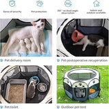 Portable Pet Playpen with Oxford Cloth, Foldable Octagon Dog & Cat Tent, Indoor & Outdoor Use size 74*74*43cm