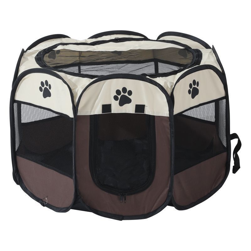 Portable Pet Playpen with Oxford Cloth, Foldable Octagon Dog & Cat Tent, Indoor & Outdoor Use size 74*74*43cm
