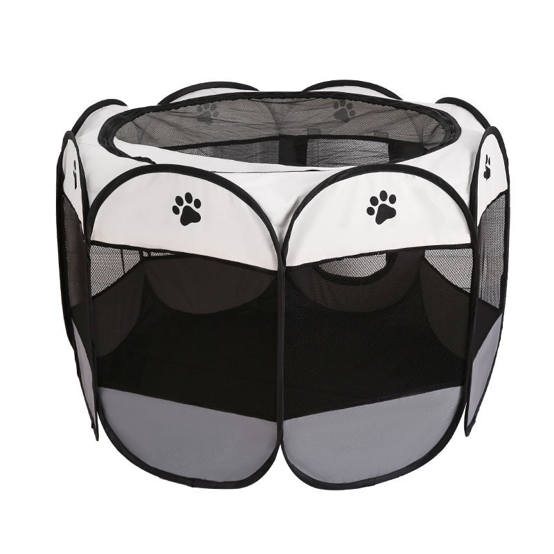 Portable Pet Playpen with Oxford Cloth, Foldable Octagon Dog & Cat Tent, Indoor & Outdoor Use size 74*74*43cm