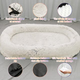 Fluffy Donut-Shaped Pet Bed- Soft, Cozy, and Anti-Anxiety for Dogs and Cats, Machine Washable Dark Gray Size:L 90*65*20cm