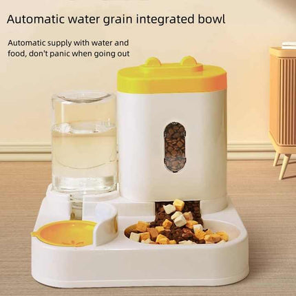 Pink Automatic Pet Feeder and Water Dispenser - Smart Dog Bowl & Cat Feeder, Universal Pet Feeding Station, Electric Pet Water Fountain