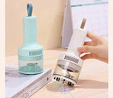 Beige Portable Wireless Car Vacuum Cleaner - USB Rechargeable, High Suction, Compact Design for Home & Keyboard Cleaning