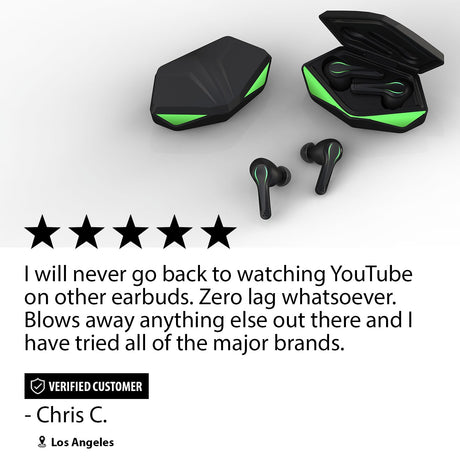 Matte Black Nuraboost Edge Ultra Low Latency Bluetooth 5.0 Gaming True Wireless Earbuds
