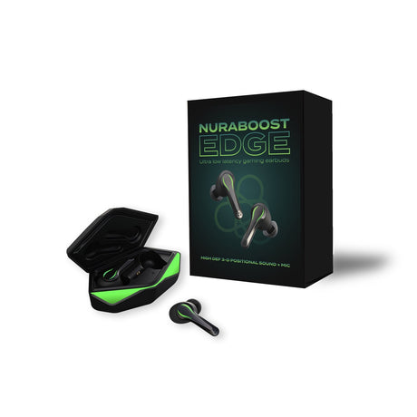 Matte Black Nuraboost Edge Ultra Low Latency Bluetooth 5.0 Gaming True Wireless Earbuds
