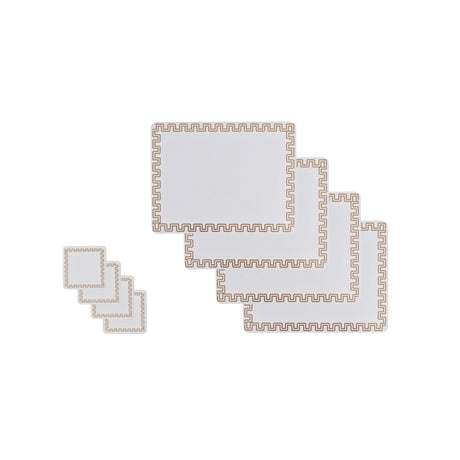 8 Pcs Clevinger MDF Placemats and Coasters Gold Border.