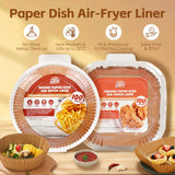 100 Pcs 16cm Round Disposable Unbleached Silicone Paper Dish Air-fryer Liner