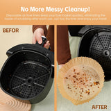 100 Pcs 20cm Square Disposable Unbleached Silicone Paper Dish Air-fryer Liner