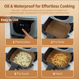100 Pcs 20cm Square Disposable Unbleached Silicone Paper Dish Air-fryer Liner